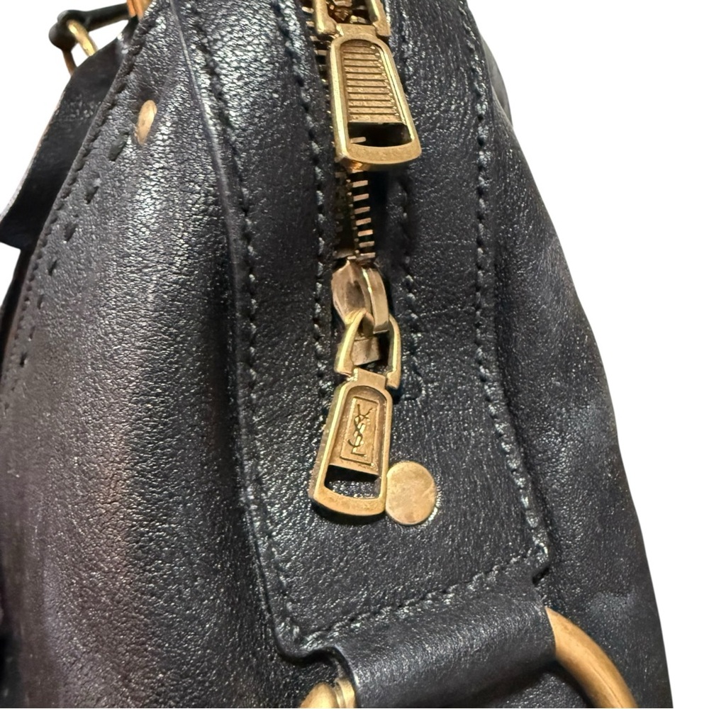 Yves Saint Laurent YSL Muse Black Leather Satchel Bag Gold Hardware - Picture 9 of 9